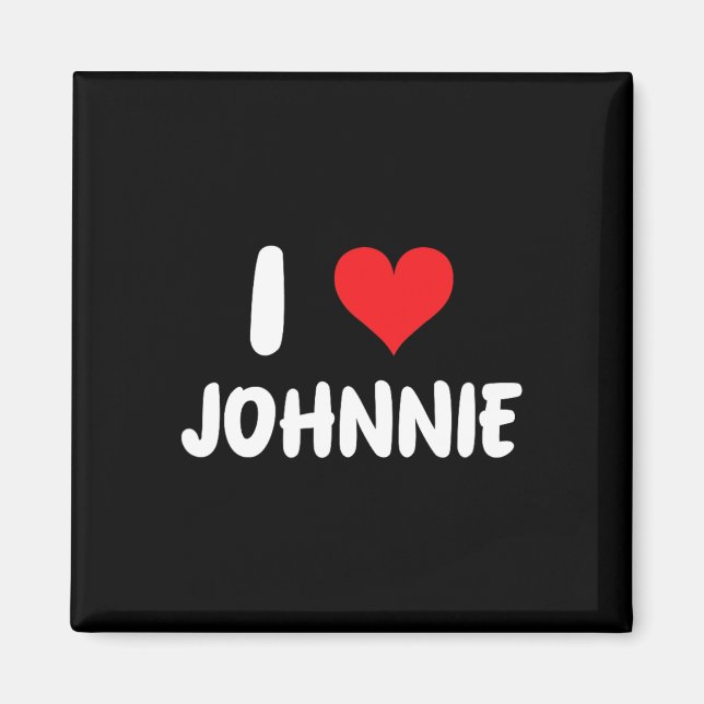 I Love Johnnie - Heart  Magnet (Front)