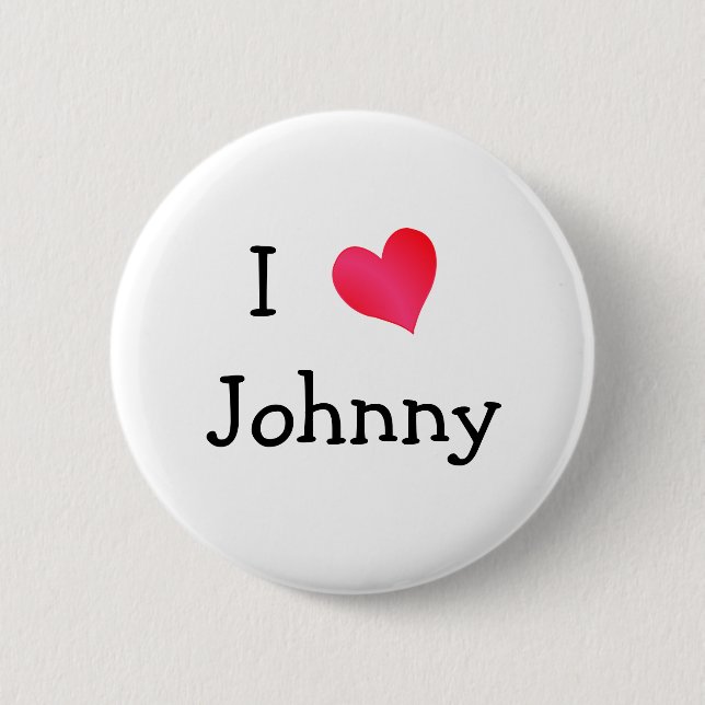 I Love Johnny 6 Cm Round Badge (Front)