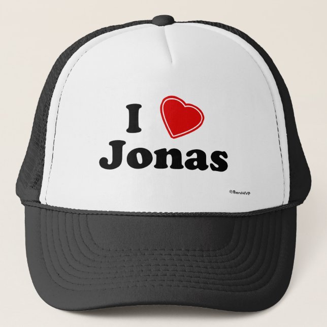 I Love Jonas Trucker Hat (Front)