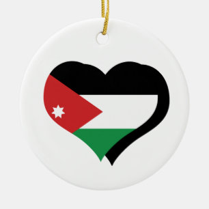 I Love Jordan Flag Ornament