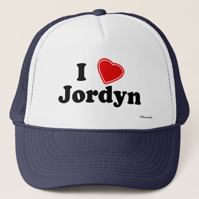 I Love Jordyn Trucker Hat (Front)