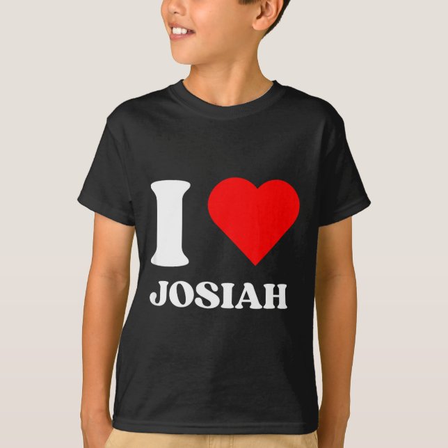 I Love Josiah I Heart Josiah Name Y2k Valentines D T-Shirt (Front)