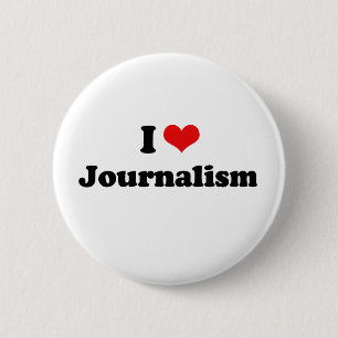 I Love Journalism Tshirt 6 Cm Round Badge
