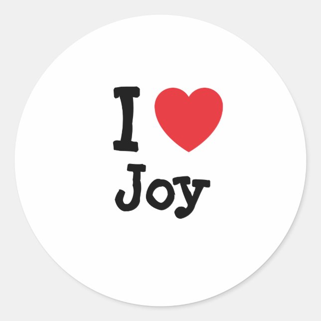 I love Joy heart T-Shirt Classic Round Sticker (Front)