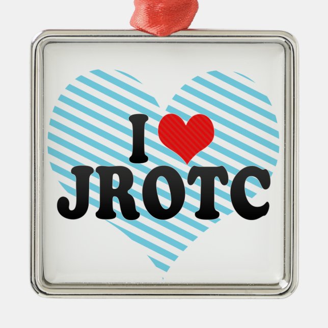 I Love JROTC Metal Tree Decoration (Front)