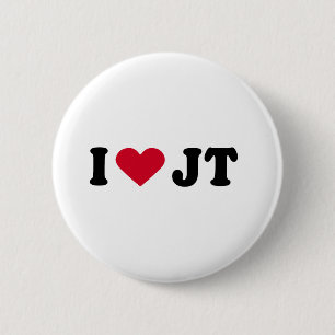 I LOVE JT 6 CM ROUND BADGE
