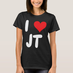 I Love Jt - Heart - Name T-Shirt