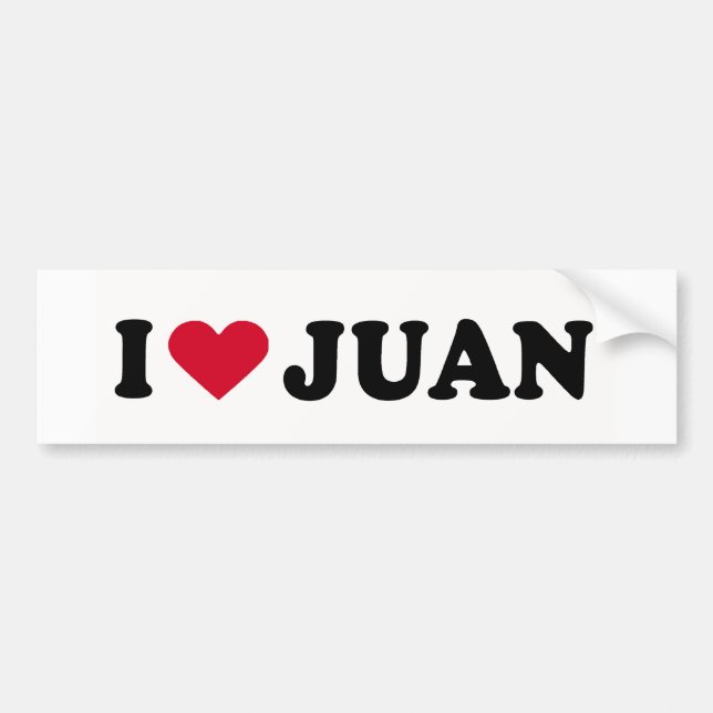 I LOVE JUAN BUMPER STICKER (Front)