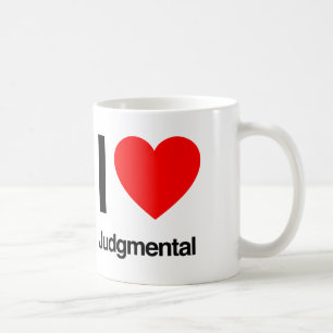i love judgmental coffee mug