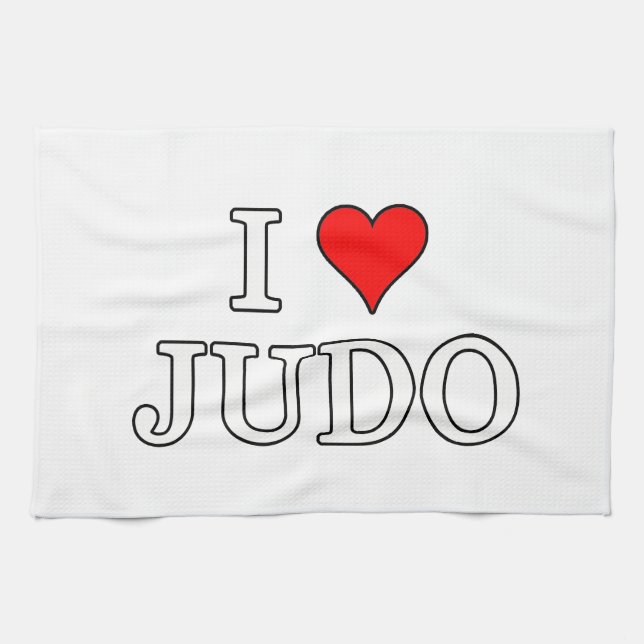 I Love Judo Tea Towel (Horizontal)