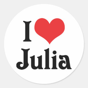 I Love Julia Classic Round Sticker
