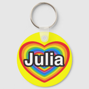 I love Julia. I love you Julia. Heart Key Ring