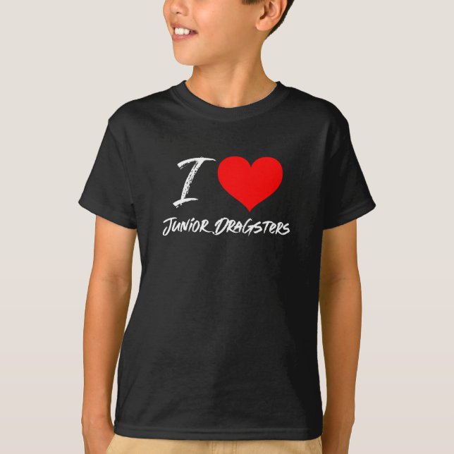I Love Junior Dragsters Racing Heart T-Shirt (Front)