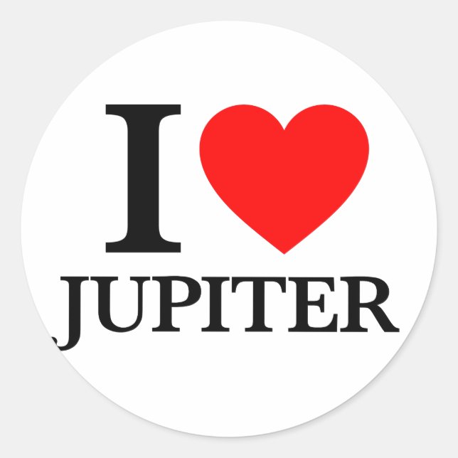 I Love Jupiter Classic Round Sticker (Front)