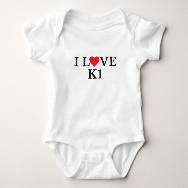 I Love K1 Baby Bodysuit (Front)