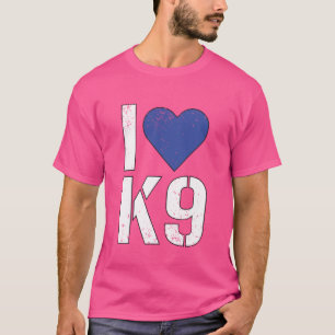 I Love K9 Police Unit Dog Canine Officer T-Shirt