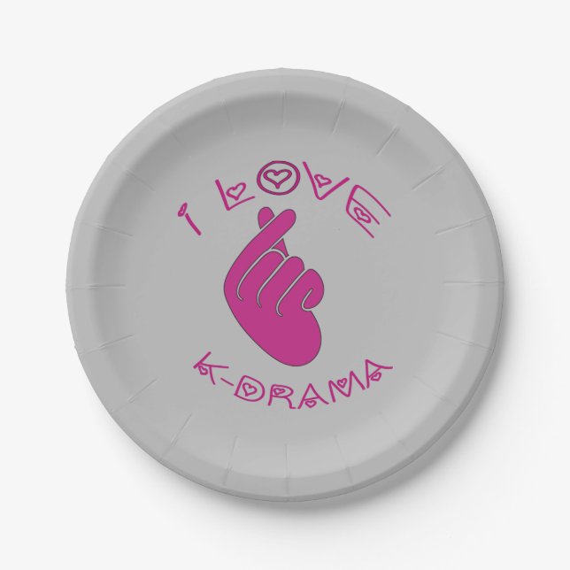 I love K-DRAMA        Paper Plate (Front)