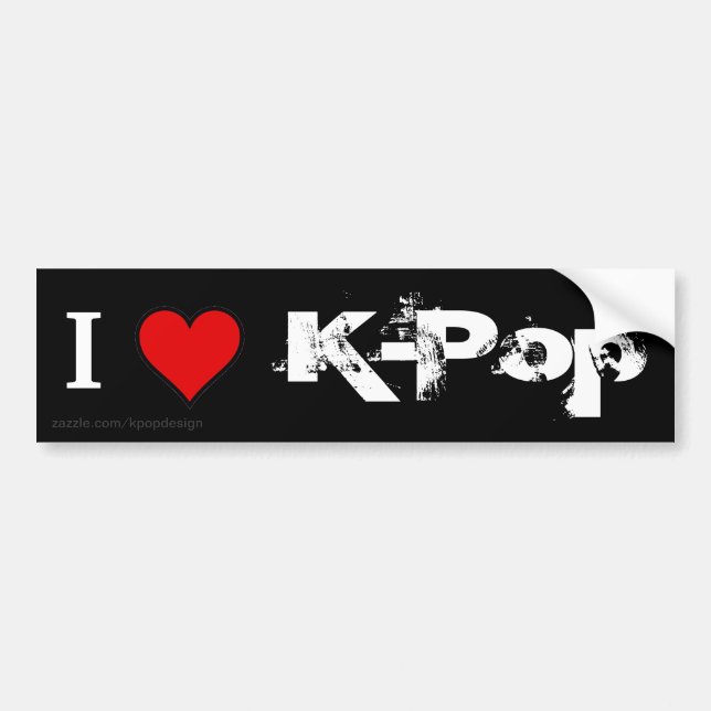 I Love K-Pop Bumper Sticker (Front)