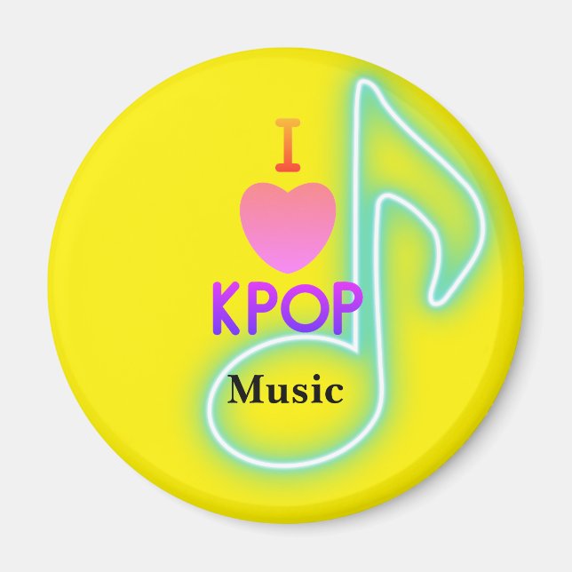 I Love K-pop music Magnet (Front)