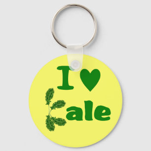 I Love Kale (I Heart Kale) Vegetable/Gardener Key Ring
