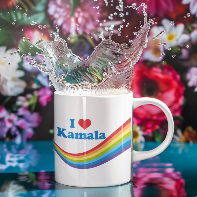 I Love Kamala Harris Cute Rainbow Coffee Mug (Creator Uploaded)