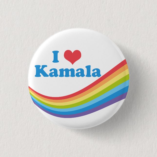 I Love Kamala Rainbow 3 Cm Round Badge (Front)