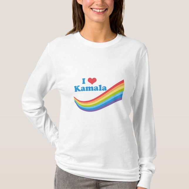 I Love Kamala Rainbow Cute Election Long Sleeve T-Shirt (Front)