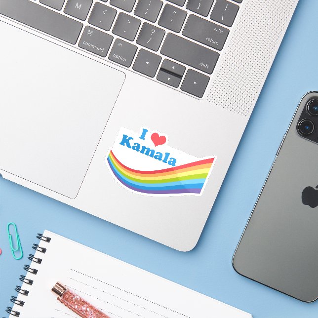 I Love Kamala Rainbow Laptop (Laptop w/ iPhone)