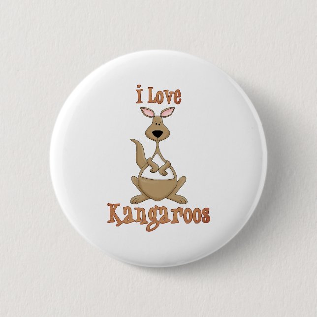 I Love Kangaroos 6 Cm Round Badge (Front)