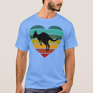 I Love Kangaroos Wallaby Retro Heart T-Shirt