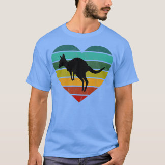 I Love Kangaroos Wallaby Retro Heart T-Shirt