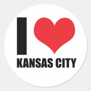 I love Kansas City Classic Round Sticker