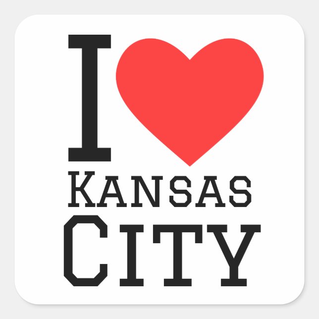 I love Kansas City  Square Sticker (Front)