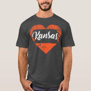 I Love Kansas , Funny Cute State Pride Heart Wheat T-Shirt
