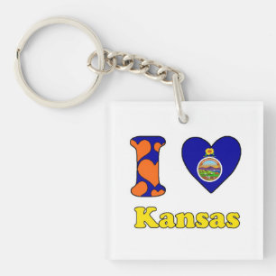 I love Kansas Key Ring