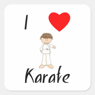 I Love Karate (4) Square Sticker