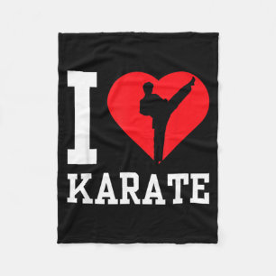 I Love Karate Belt Fighter Coach Martial Arts Fleece Blanket