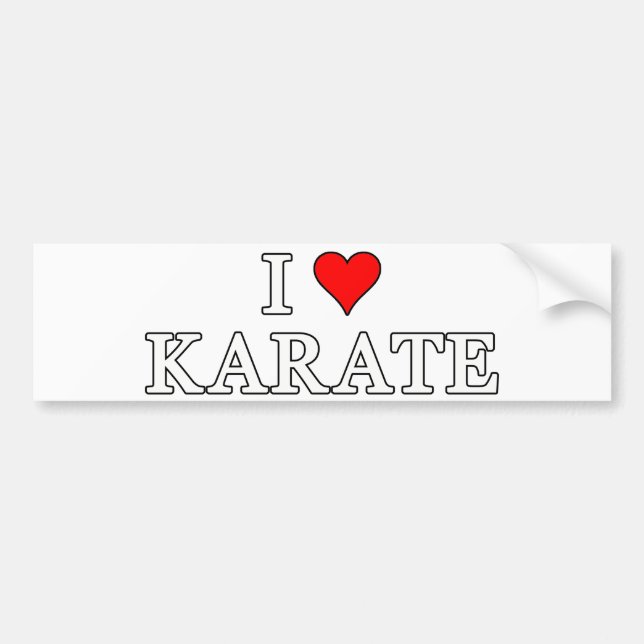I Love Karate Bumper Sticker (Front)