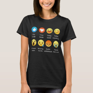I Love Karate Emoji Emoticon Graphic Tee Shirt