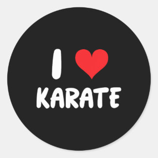 I Love Karate - Heart - Martial Arts Classic Round Sticker