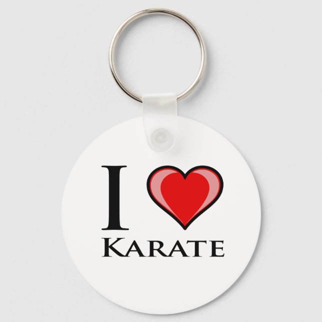 I Love Karate Key Ring (Front)