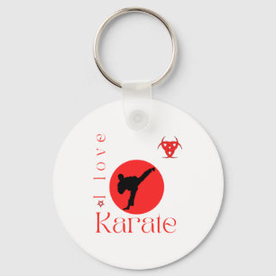I Love Karate Martial Arts T Shirt  Key Ring