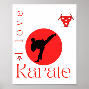 I Love Karate Martial Arts T Shirt Poster