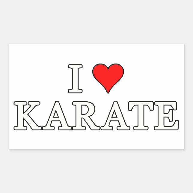 I Love Karate Sticker (Front)