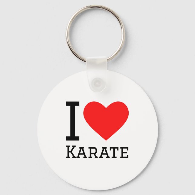 I Love Karate T Shirt  Key Ring (Front)