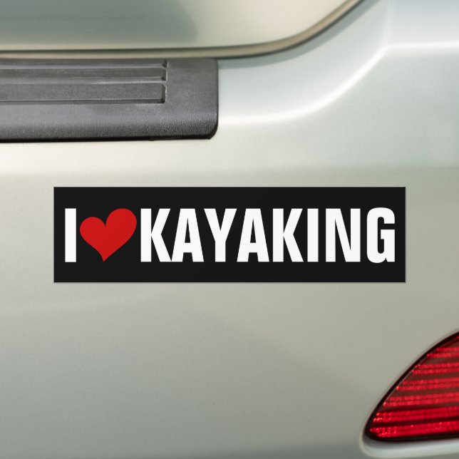 I LOVE KAYAKING BUMPER STICKER (On Car)