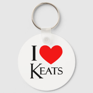 I Love Keats Key Ring