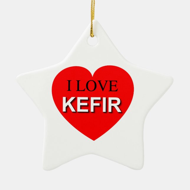 I Love Kefir Ceramic Tree Decoration (Front)
