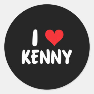 I Love Kenny - Heart - Name Classic Round Sticker
