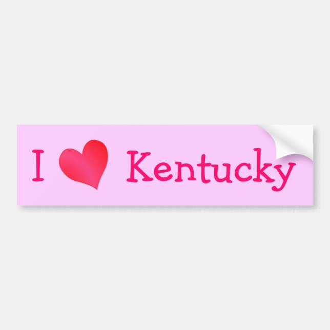 I Love Kentucky Bumper Sticker (Front)